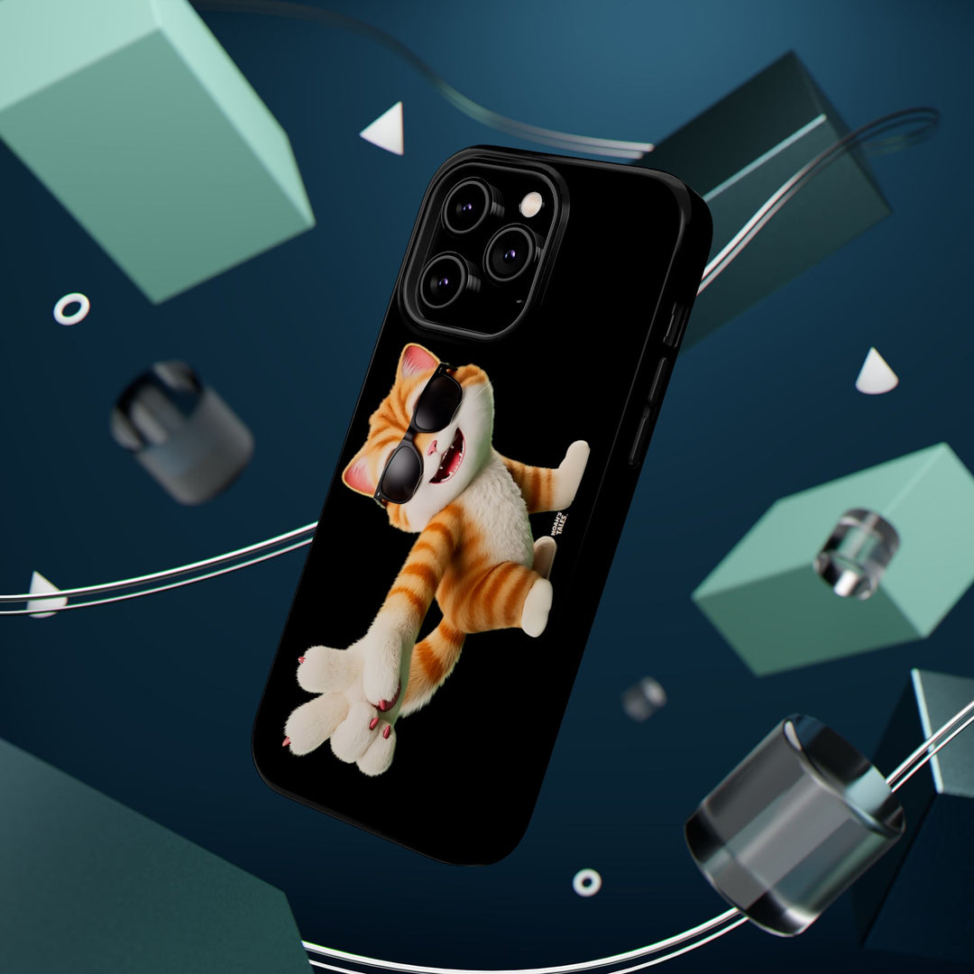 Noah’s Tales™ Tommy Magnetic Phone Case Funky Cat Phone Cover Stylish Mobile Protective Case Gift for Cat Lovers Trendy Phone Accessory