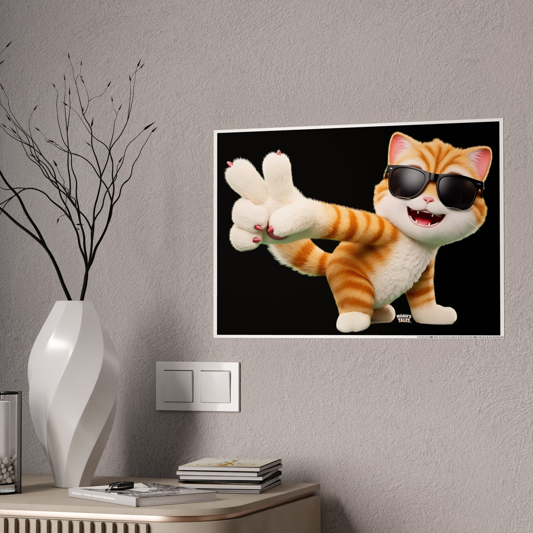 Noah’s Tales™ Tommy Gloss Poster Fun Wall Art Home Decor Gift for Pet Lovers Kid's Room Decoration Cat Themed Artwork