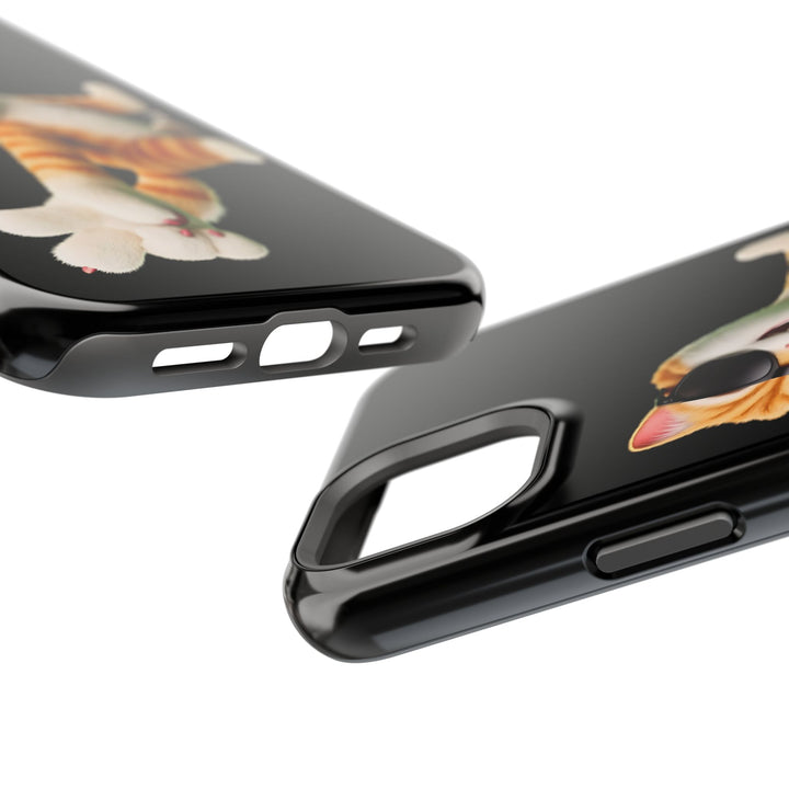 Noah’s Tales™ Tommy Magnetic Phone Case Funky Cat Phone Cover Stylish Mobile Protective Case Gift for Cat Lovers Trendy Phone Accessory