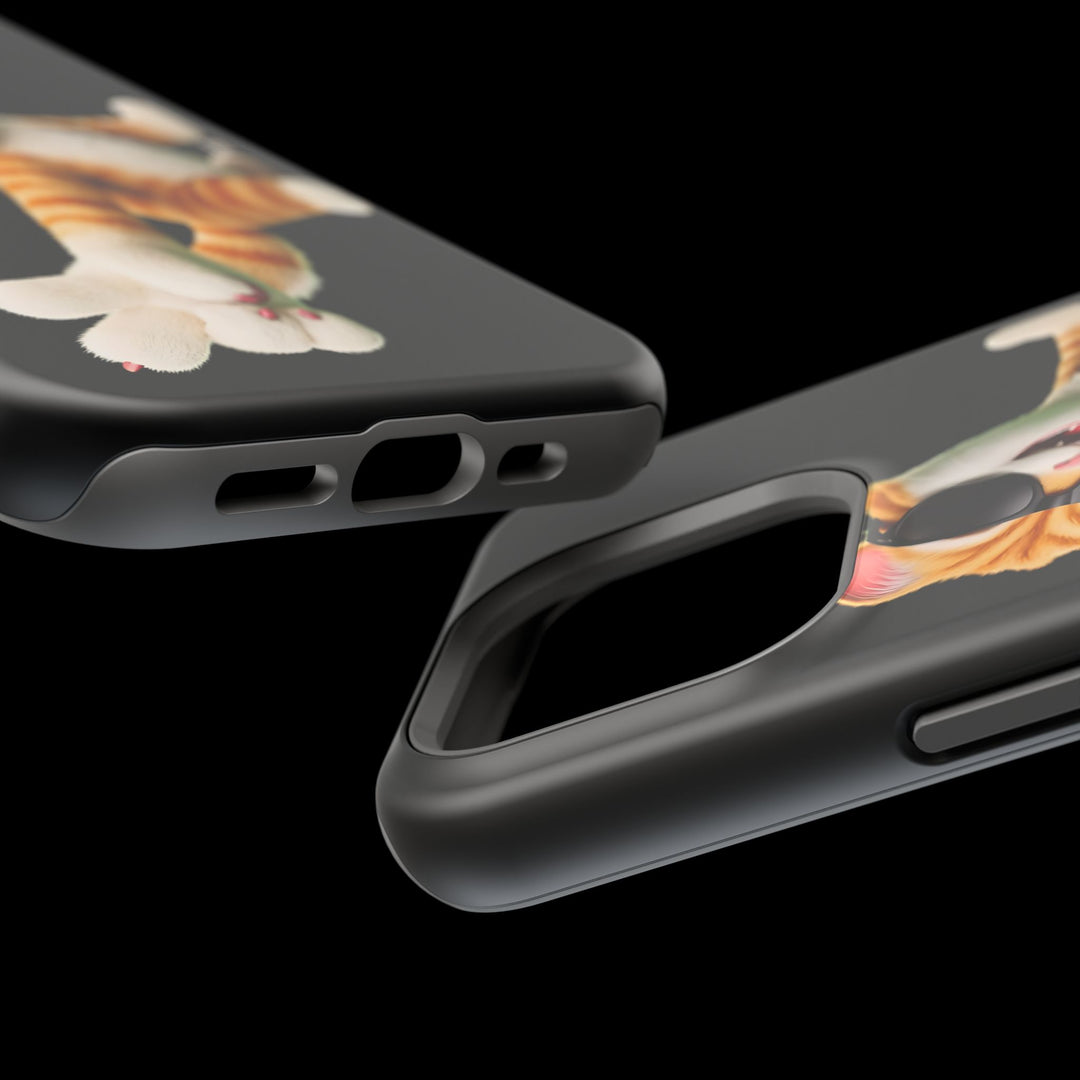 Noah’s Tales™ Tommy Magnetic Phone Case Funky Cat Phone Cover Stylish Mobile Protective Case Gift for Cat Lovers Trendy Phone Accessory