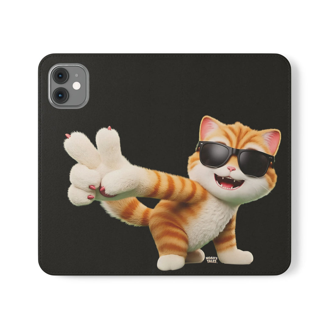 Noah’s Tales™ Tommy Flip Case Cartoon Phone Cover Pet Lover Gift Trendy Smartphone Wallet Animal Print Case