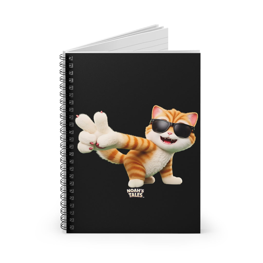 Noah’s Tales™ Tommy Spiral Notebook - Cute Cat Design for School Journaling Gifts Creative Writing Cat Lovers