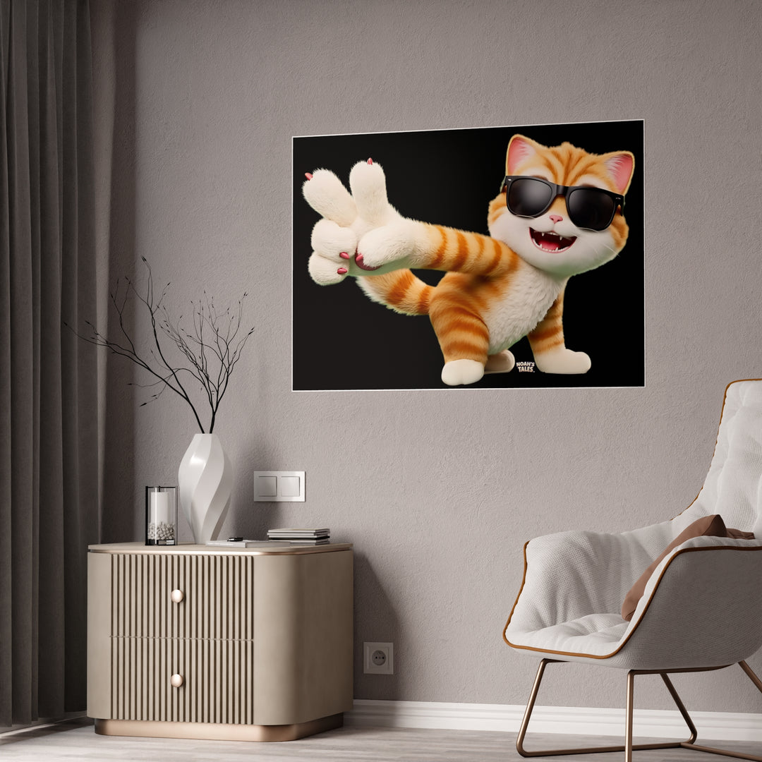 Noah’s Tales™ Tommy Gloss Poster Fun Wall Art Home Decor Gift for Pet Lovers Kid's Room Decoration Cat Themed Artwork