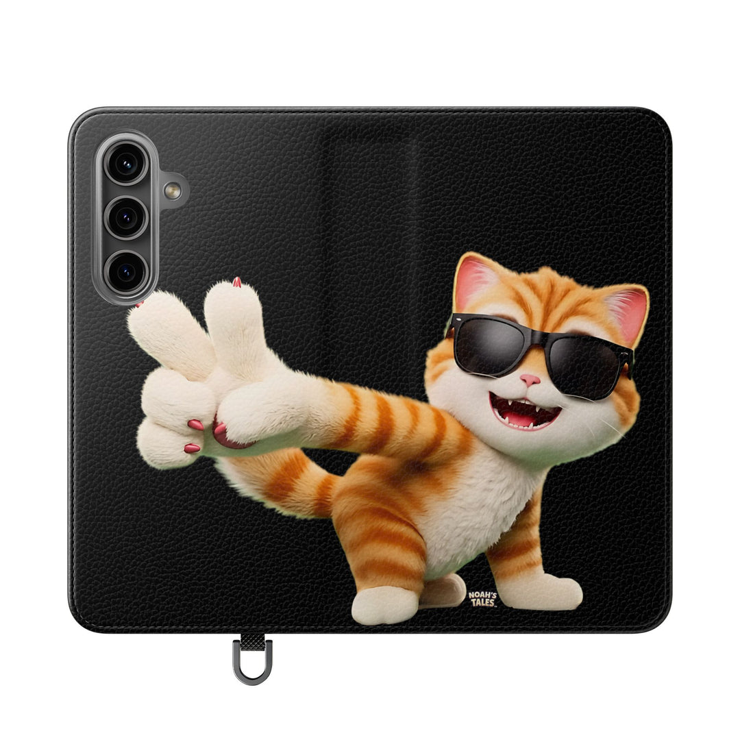 Noah’s Tales™ Tommy Flip Case Cartoon Phone Cover Pet Lover Gift Trendy Smartphone Wallet Animal Print Case