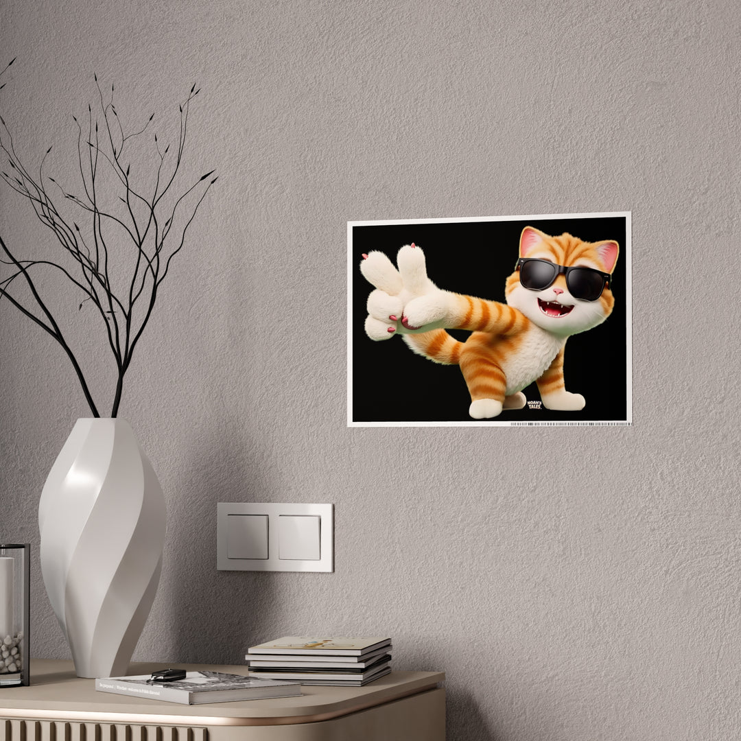 Noah’s Tales™ Tommy Gloss Poster Fun Wall Art Home Decor Gift for Pet Lovers Kid's Room Decoration Cat Themed Artwork