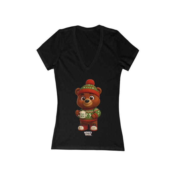 Noah’s Tales™ Christmas Baxter Women's V-Neck Bella T-Shirt