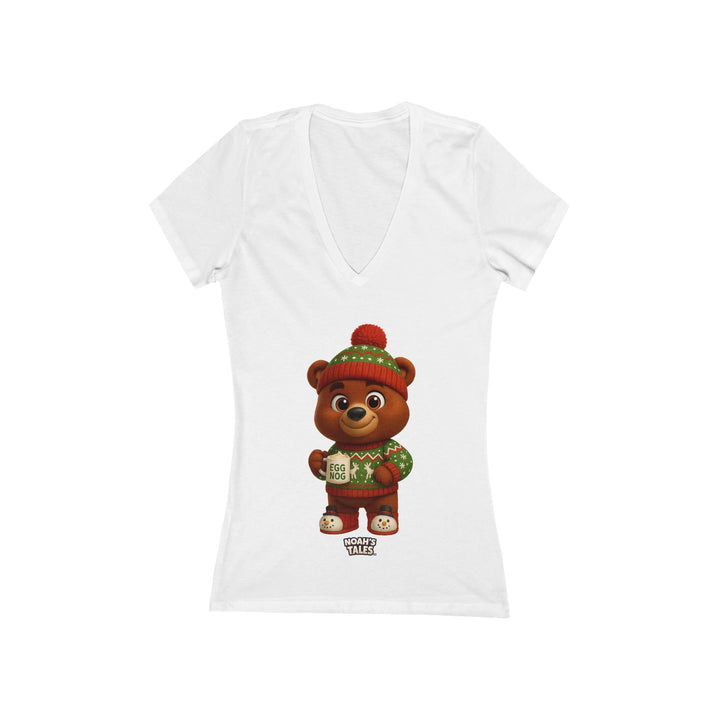 Noah’s Tales™ Christmas Baxter Women's V-Neck Bella T-Shirt
