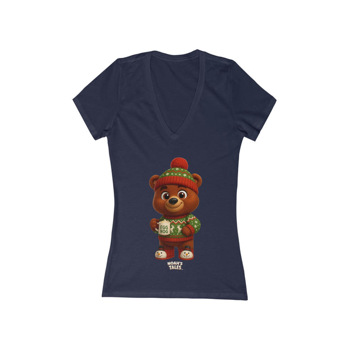 Noah’s Tales™ Christmas Baxter Women's V-Neck Bella T-Shirt