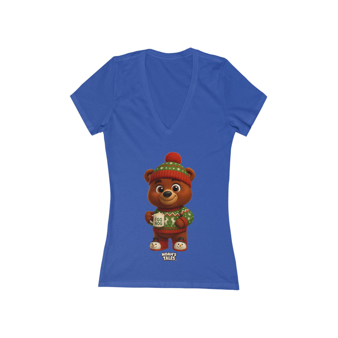 Noah’s Tales™ Christmas Baxter Women's V-Neck Bella T-Shirt