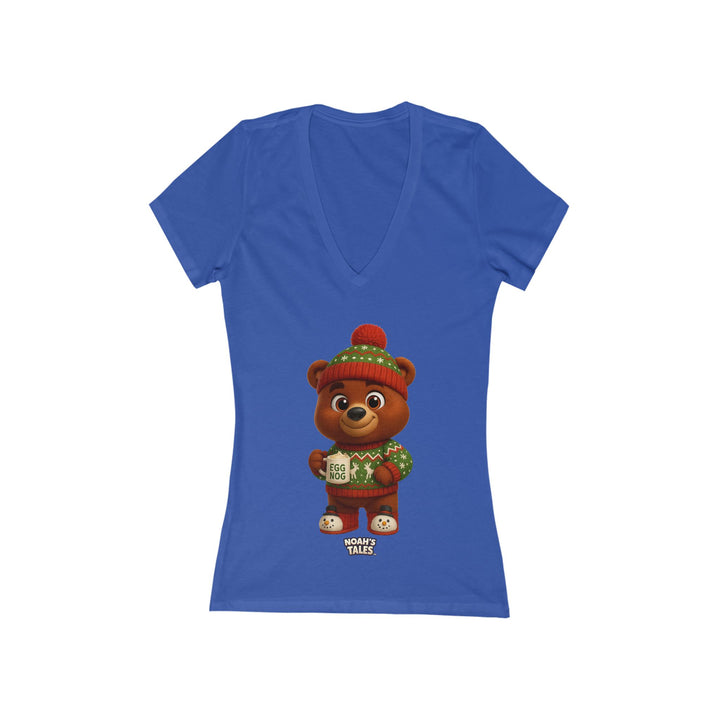 Noah’s Tales™ Christmas Baxter Women's V-Neck Bella T-Shirt
