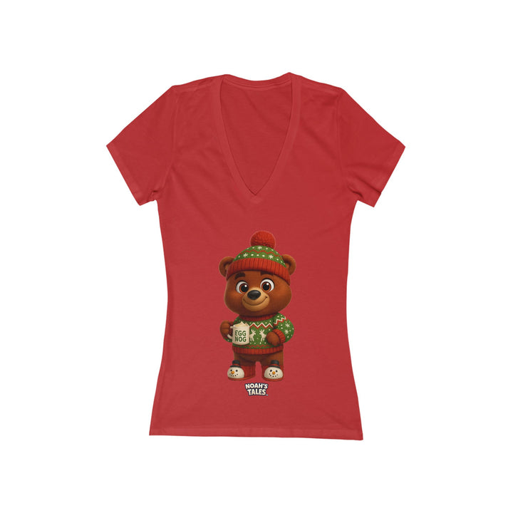 Noah’s Tales™ Christmas Baxter Women's V-Neck Bella T-Shirt