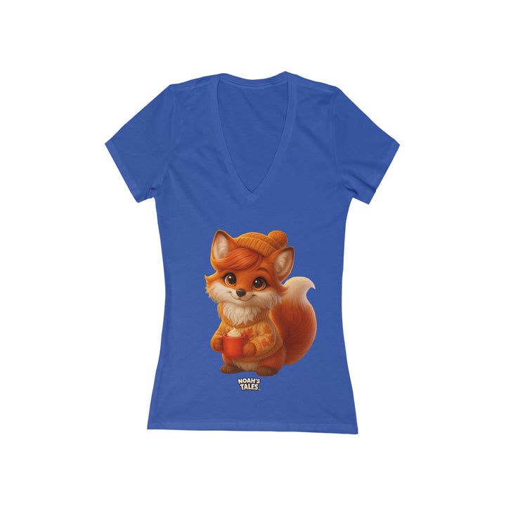 Noah’s Tales™ Christmas Ember Women's V-Neck Bella T-Shirt