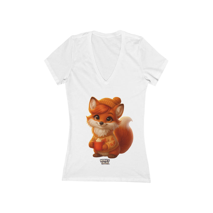 Noah’s Tales™ Christmas Ember Women's V-Neck Bella T-Shirt