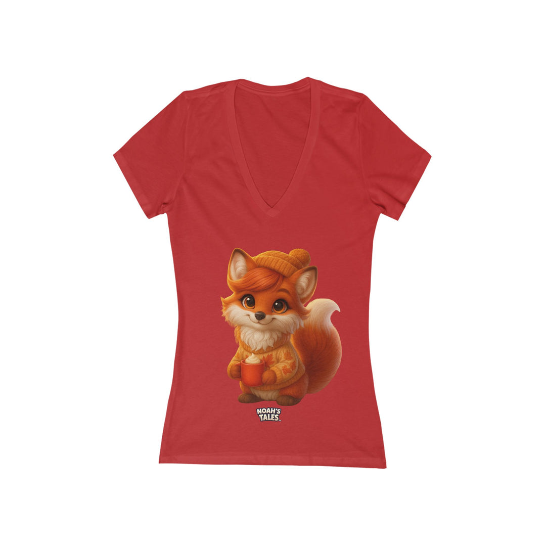 Noah’s Tales™ Christmas Ember Women's V-Neck Bella T-Shirt