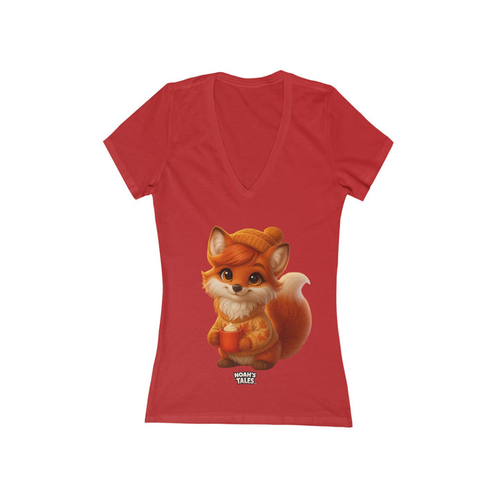 Noah’s Tales™ Christmas Ember Women's V-Neck Bella T-Shirt