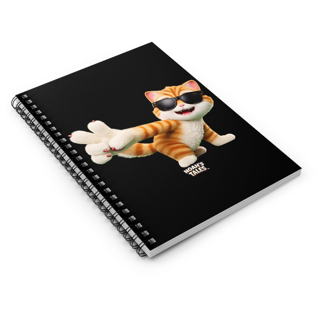 Noah’s Tales™ Tommy Spiral Notebook - Cute Cat Design for School Journaling Gifts Creative Writing Cat Lovers