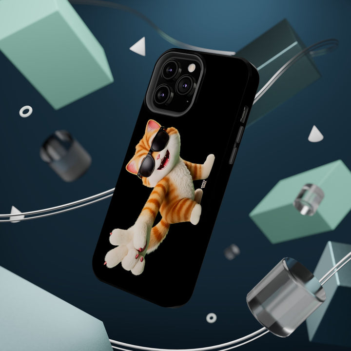 Noah’s Tales™ Tommy Magnetic Phone Case Funky Cat Phone Cover Stylish Mobile Protective Case Gift for Cat Lovers Trendy Phone Accessory