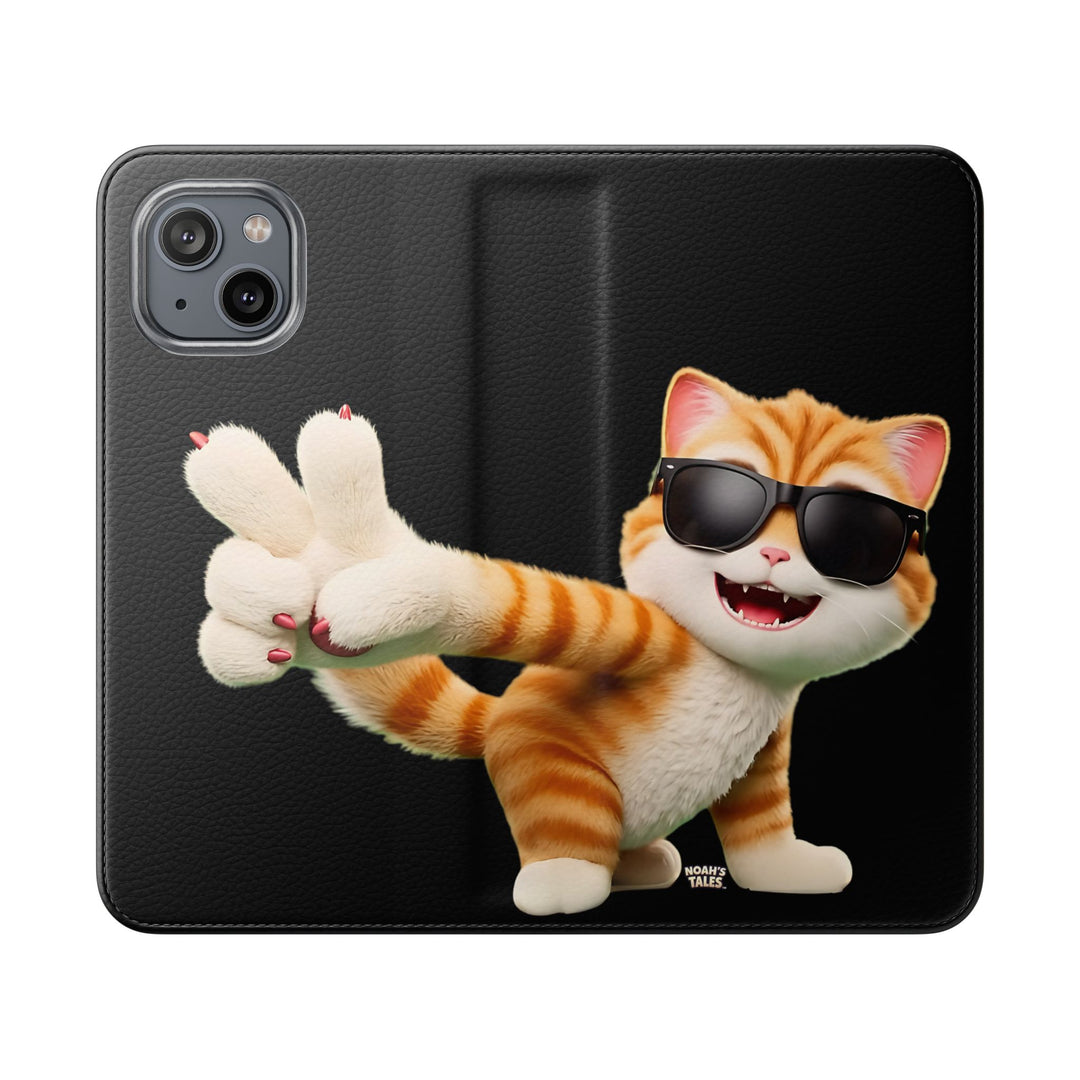 Noah’s Tales™ Tommy Flip Case Cartoon Phone Cover Pet Lover Gift Trendy Smartphone Wallet Animal Print Case