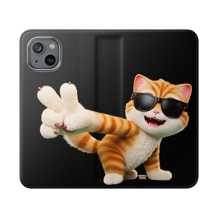 Noah’s Tales™ Tommy Flip Case Cartoon Phone Cover Pet Lover Gift Trendy Smartphone Wallet Animal Print Case