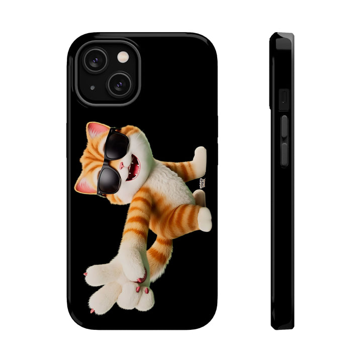Noah’s Tales™ Tommy Magnetic Phone Case Funky Cat Phone Cover Stylish Mobile Protective Case Gift for Cat Lovers Trendy Phone Accessory