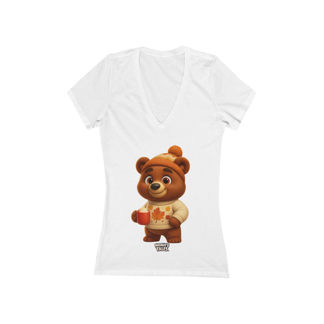 Noah’s Tales™ Thanksgiving Baxter Women's V-Neck Bella T-Shirt