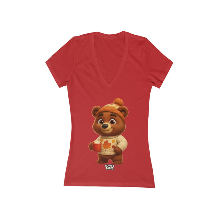 Noah’s Tales™ Thanksgiving Baxter Women's V-Neck Bella T-Shirt