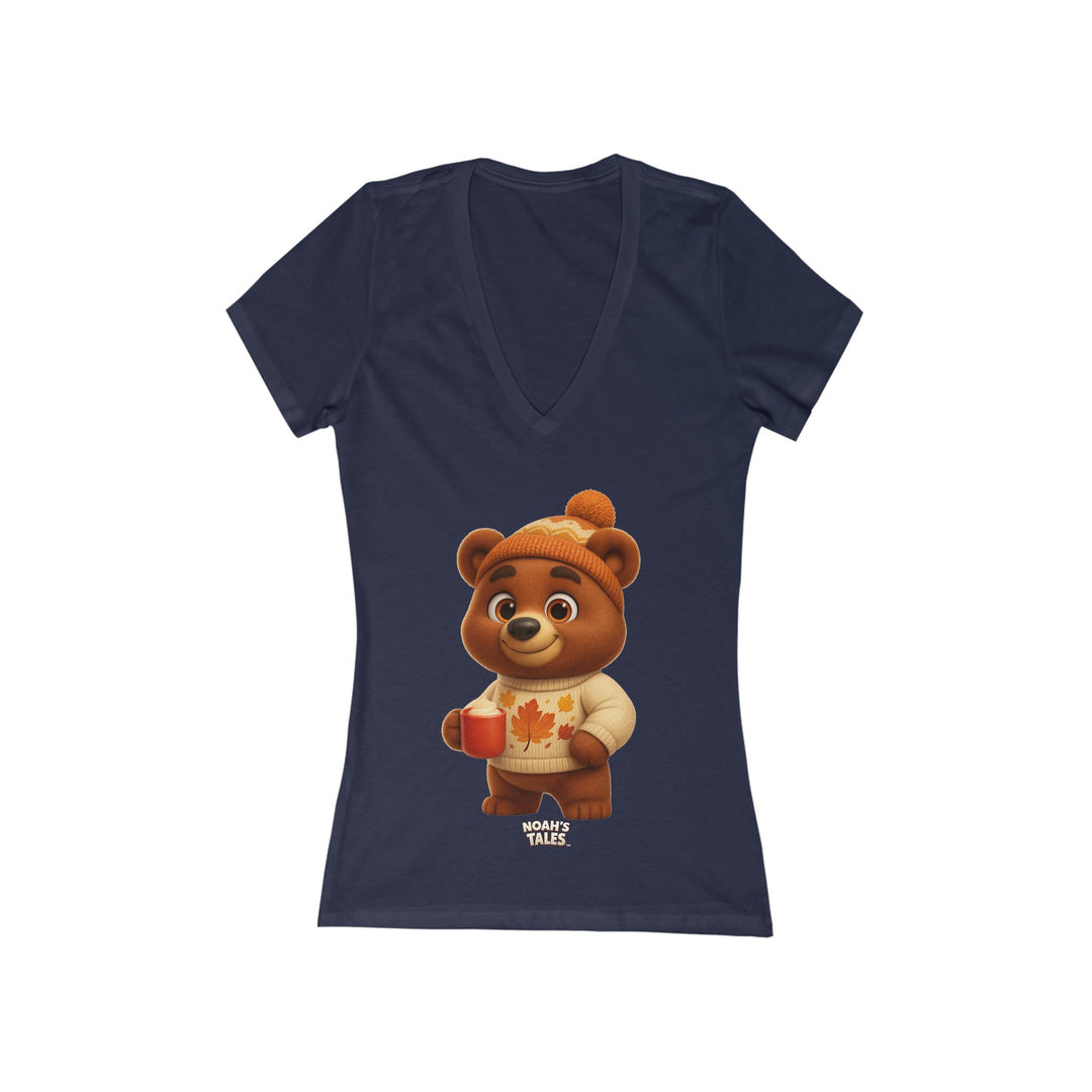 Noah’s Tales™ Thanksgiving Baxter Women's V-Neck Bella T-Shirt
