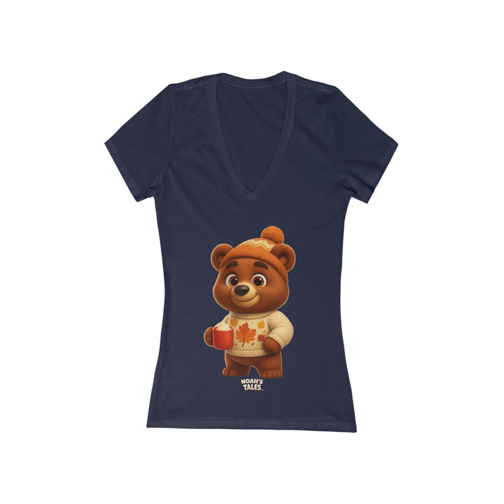 Noah’s Tales™ Thanksgiving Baxter Women's V-Neck Bella T-Shirt
