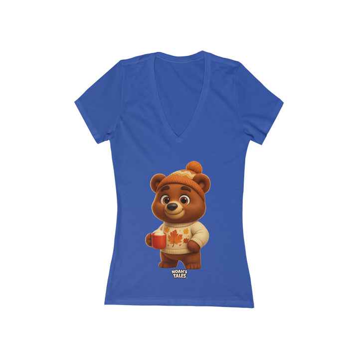 Noah’s Tales™ Thanksgiving Baxter Women's V-Neck Bella T-Shirt