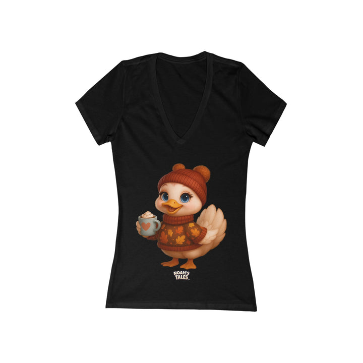 Noah’s Tales™ Thanksgiving Luna Women's V-Neck Bella T-Shirt