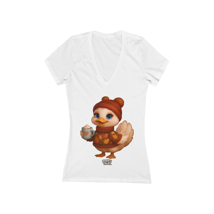 Noah’s Tales™ Thanksgiving Luna Women's V-Neck Bella T-Shirt