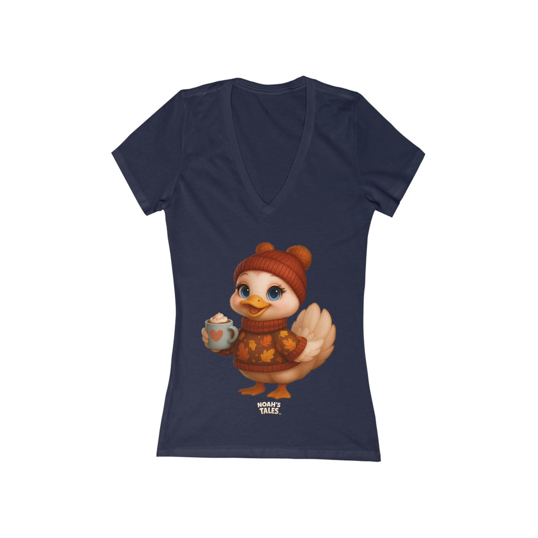 Noah’s Tales™ Thanksgiving Luna Women's V-Neck Bella T-Shirt