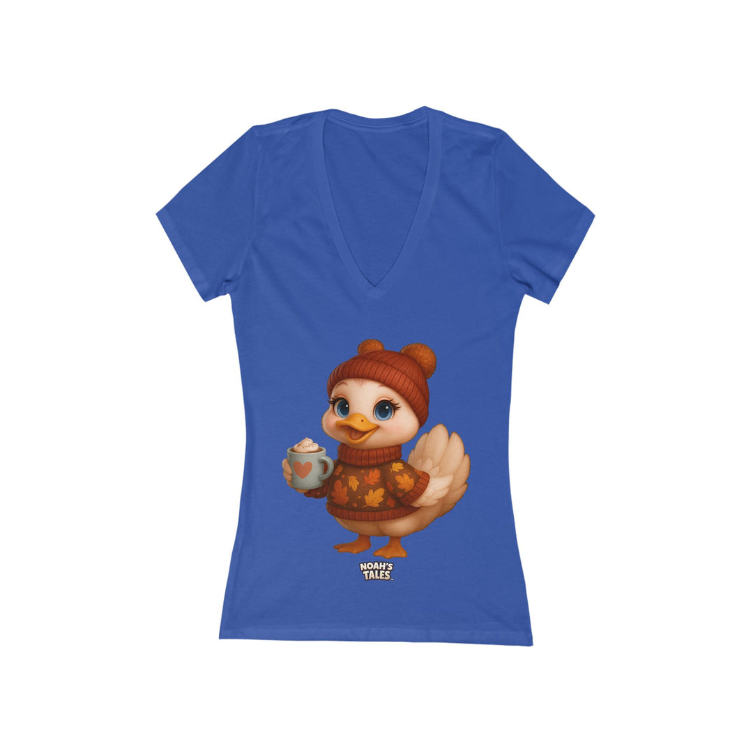 Noah’s Tales™ Thanksgiving Luna Women's V-Neck Bella T-Shirt