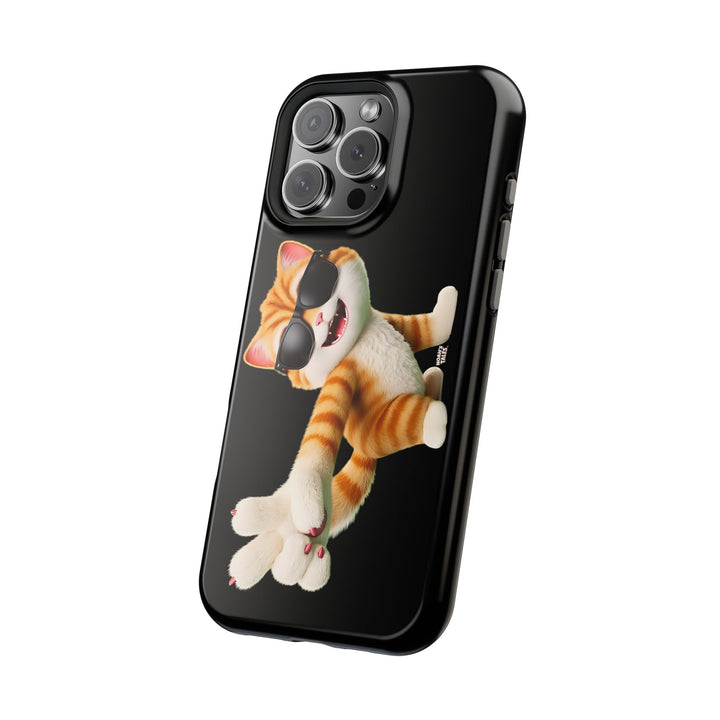 Noah’s Tales™ Tommy Magnetic Phone Case Funky Cat Phone Cover Stylish Mobile Protective Case Gift for Cat Lovers Trendy Phone Accessory