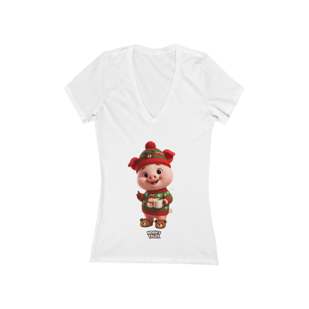 Noah’s Tales™ Christmas Pip Women's V-Neck Bella T-Shirt