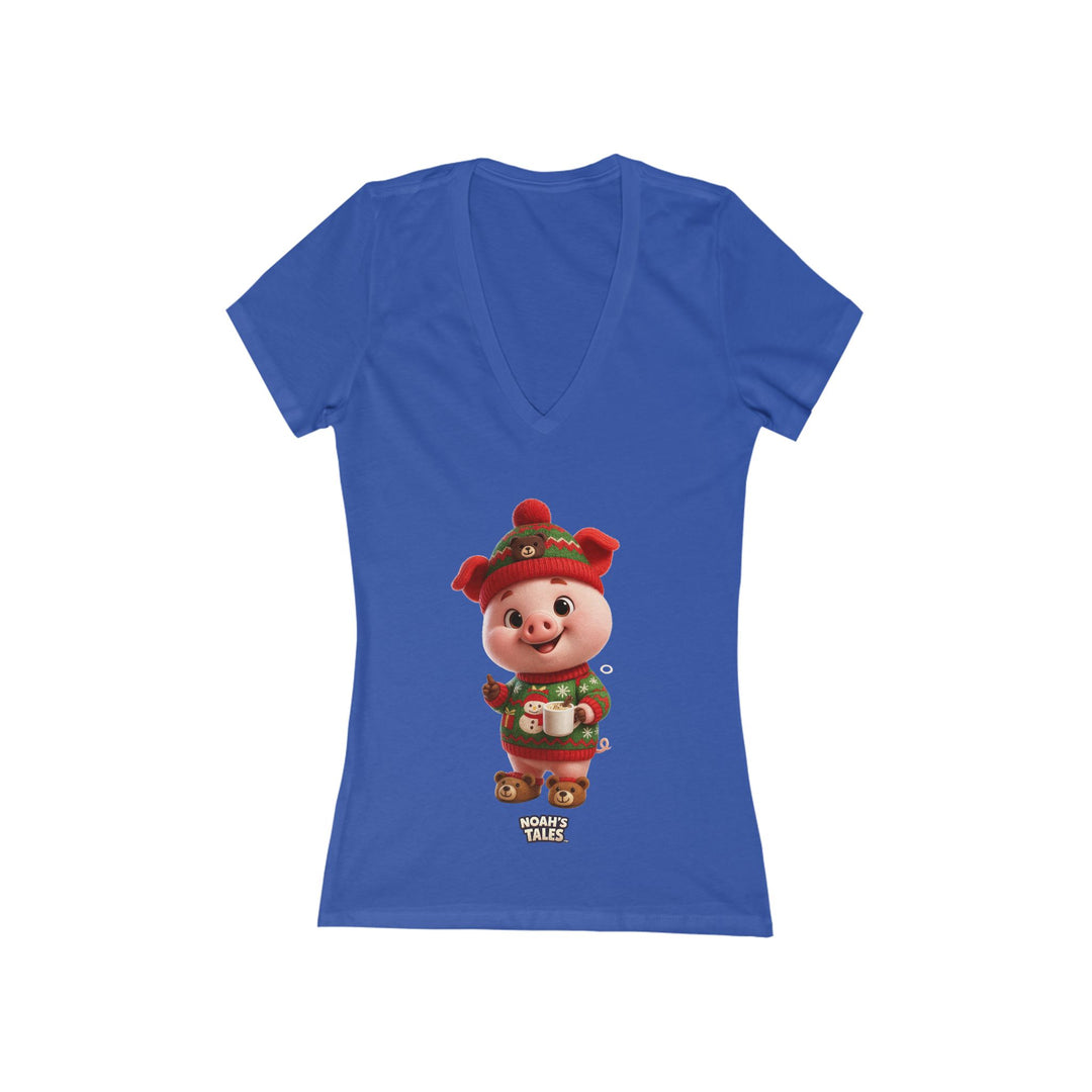 Noah’s Tales™ Christmas Pip Women's V-Neck Bella T-Shirt