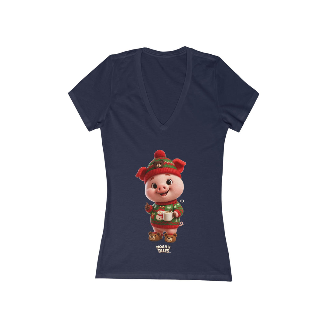 Noah’s Tales™ Christmas Pip Women's V-Neck Bella T-Shirt