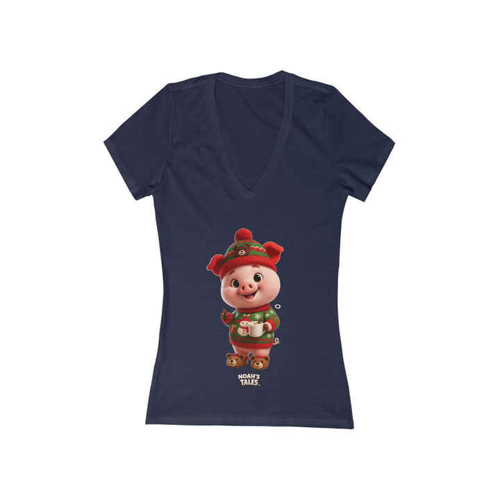 Noah’s Tales™ Christmas Pip Women's V-Neck Bella T-Shirt