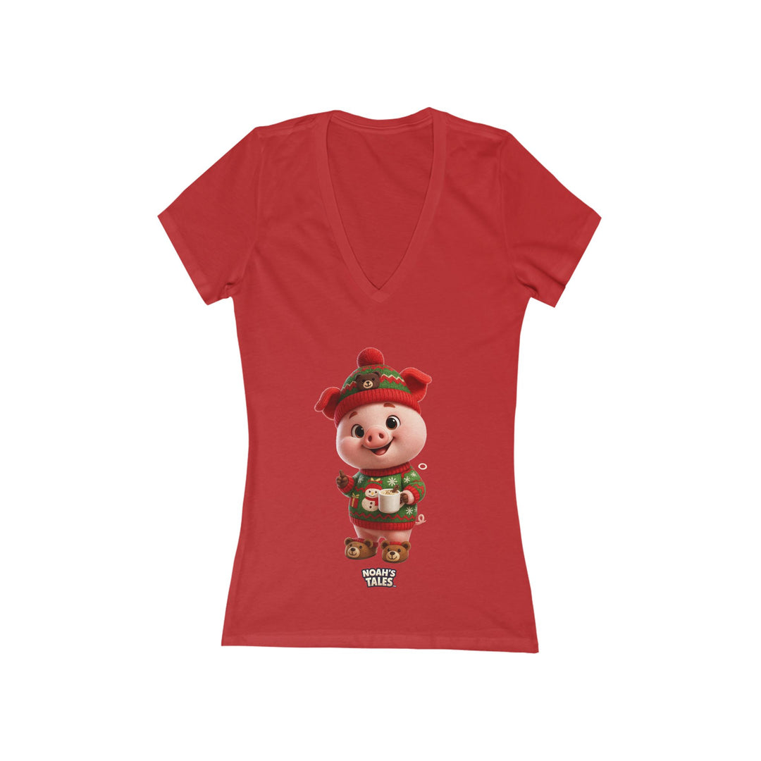 Noah’s Tales™ Christmas Pip Women's V-Neck Bella T-Shirt