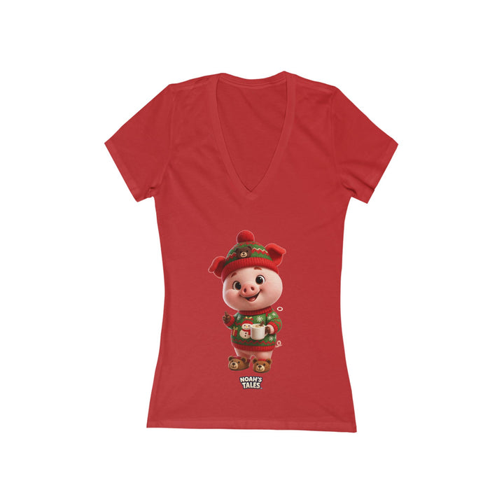 Noah’s Tales™ Christmas Pip Women's V-Neck Bella T-Shirt