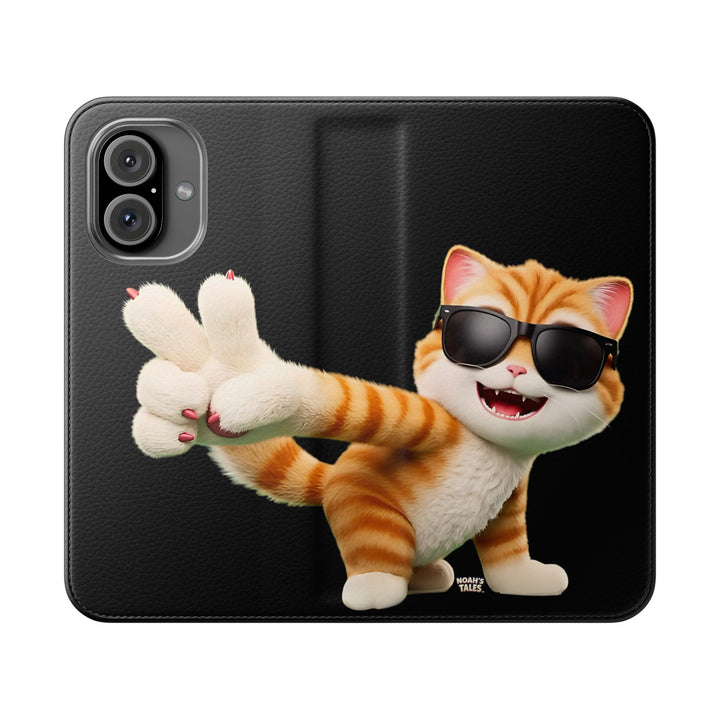 Noah’s Tales™ Tommy Flip Case Cartoon Phone Cover Pet Lover Gift Trendy Smartphone Wallet Animal Print Case