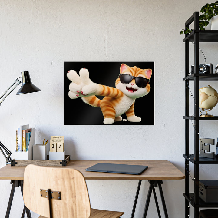 Noah’s Tales™ Tommy Gloss Poster Fun Wall Art Home Decor Gift for Pet Lovers Kid's Room Decoration Cat Themed Artwork