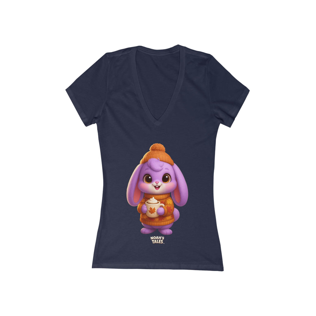 Noah’s Tales™ Christmas Lilac Women's V-Neck Bella T-Shirt