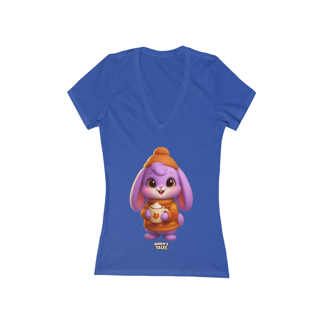Noah’s Tales™ Christmas Lilac Women's V-Neck Bella T-Shirt