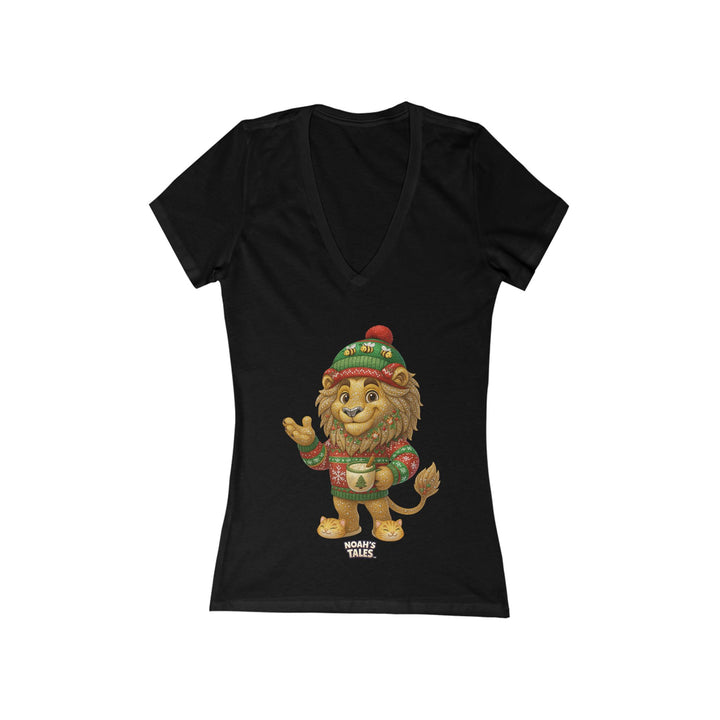 Noah’s Tales™ Christmas Leo Women's V-Neck Bella T-Shirt