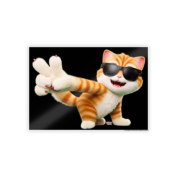 Noah’s Tales™ Tommy Gloss Poster Fun Wall Art Home Decor Gift for Pet Lovers Kid's Room Decoration Cat Themed Artwork