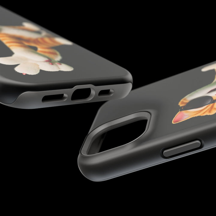 Noah’s Tales™ Tommy Magnetic Phone Case Funky Cat Phone Cover Stylish Mobile Protective Case Gift for Cat Lovers Trendy Phone Accessory