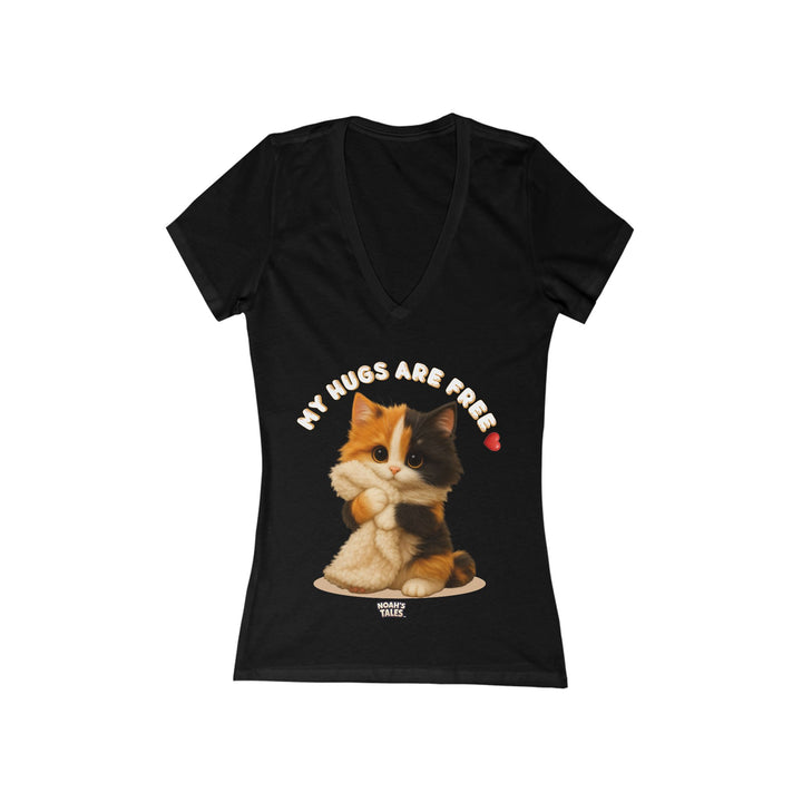 Noah’s Tales™ Ashley - My Hugs Are Free - Women's V-Neck Bella T-Shirt