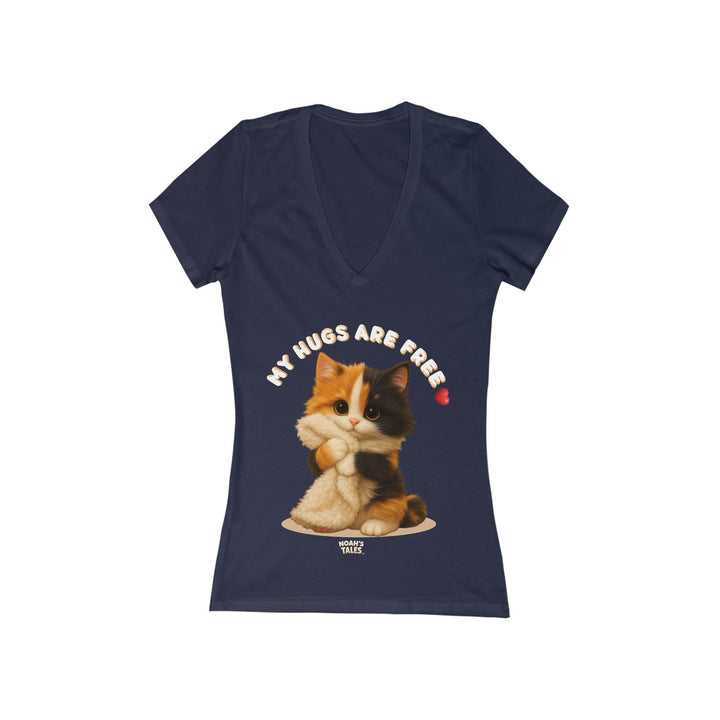 Noah’s Tales™ Ashley - My Hugs Are Free - Women's V-Neck Bella T-Shirt