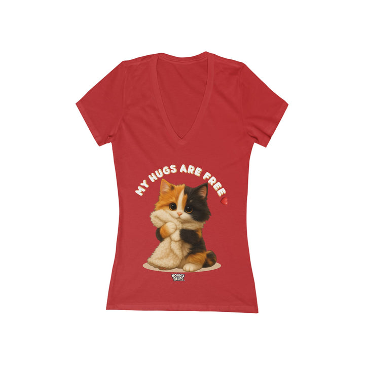 Noah’s Tales™ Ashley - My Hugs Are Free - Women's V-Neck Bella T-Shirt